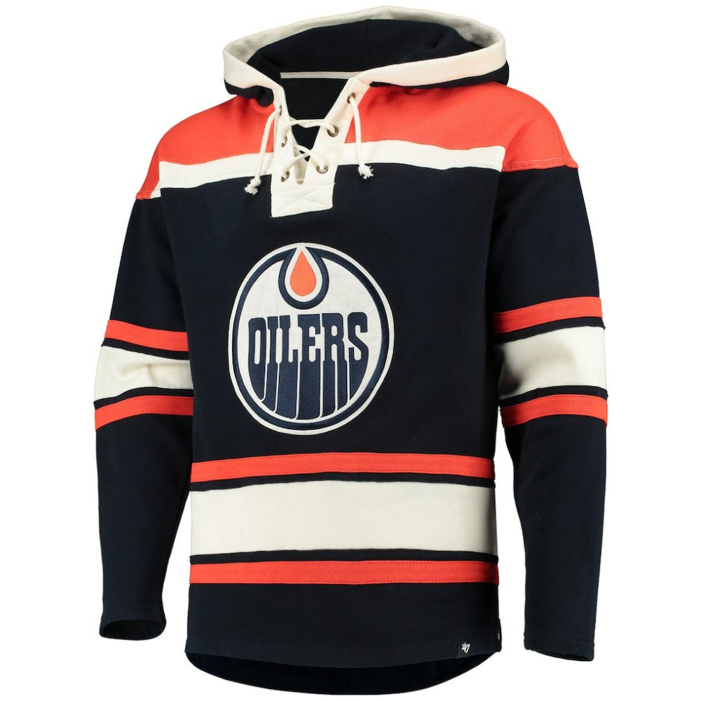Connor McDavid Edmonton Oilers '47 Player Name & Number Lacer Pullover Hoodie Navy
