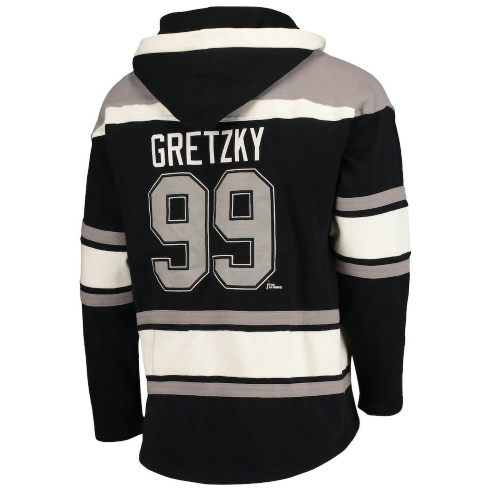 Wayne Gretzky Los Angeles Kings '47 Retired Player Name & Number Lacer Pullover Hoodie Black