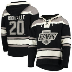 Luc Robitaille Los Angeles Kings '47 Retired Player Name & Number Lacer Pullover Hoodie Black