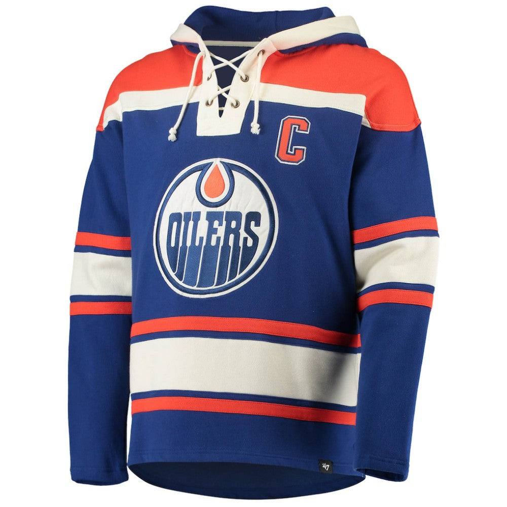 Wayne Gretzky Edmonton Oilers '47 Retired Player Name & Number Lacer Pullover Hoodie Royal