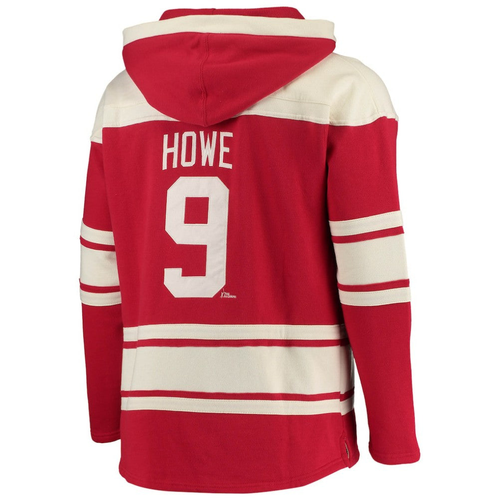 Gordie Howe Detroit Red Wings '47 Retired Player Name & Number Lacer Pullover Hoodie Red