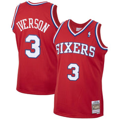 Allen Iverson Philadelphia 76ers 2002/03 Hardwood Classics Swingman Jersey - Red