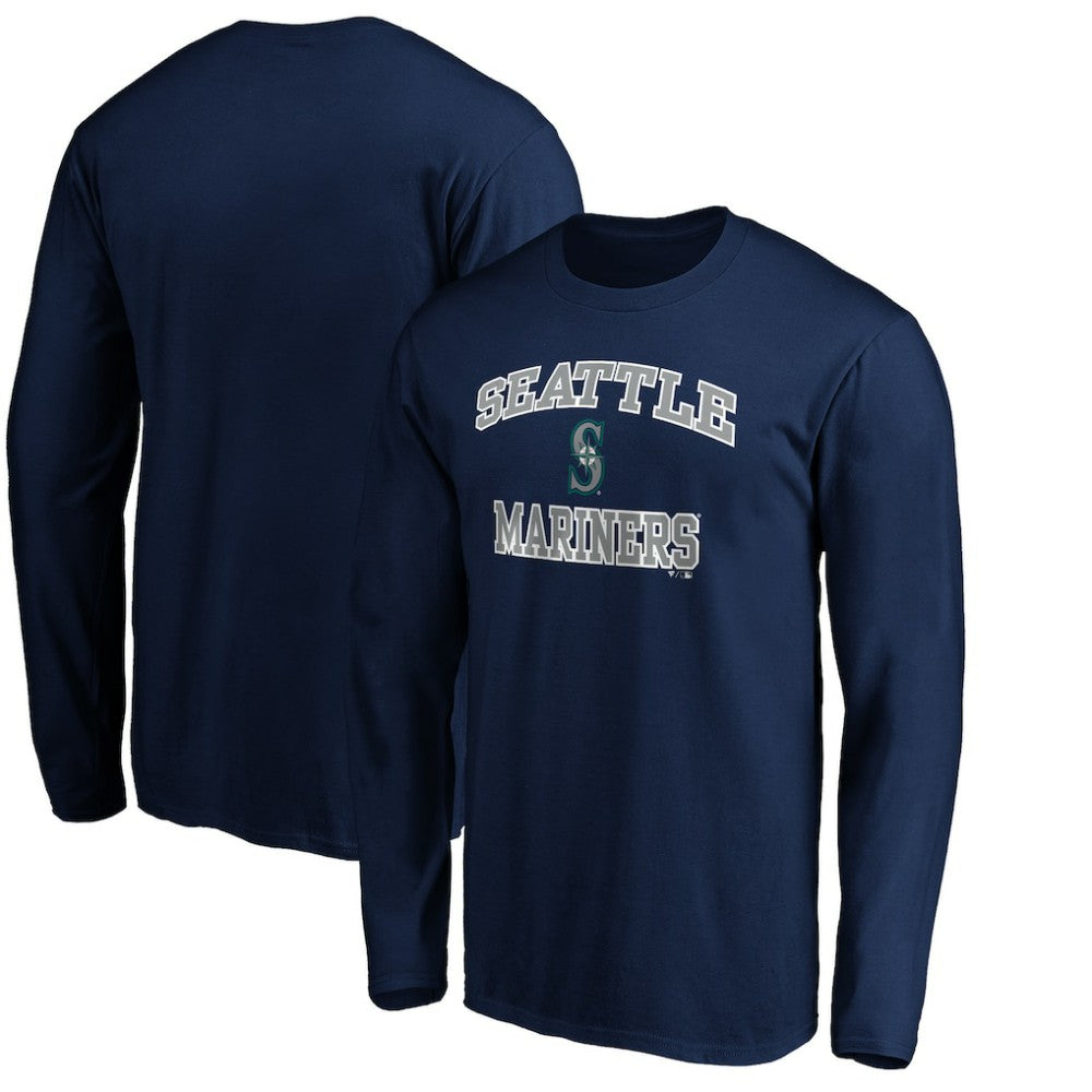 Men's Navy Seattle Mariners Team Heart & Soul Long Sleeve T-Shirt
