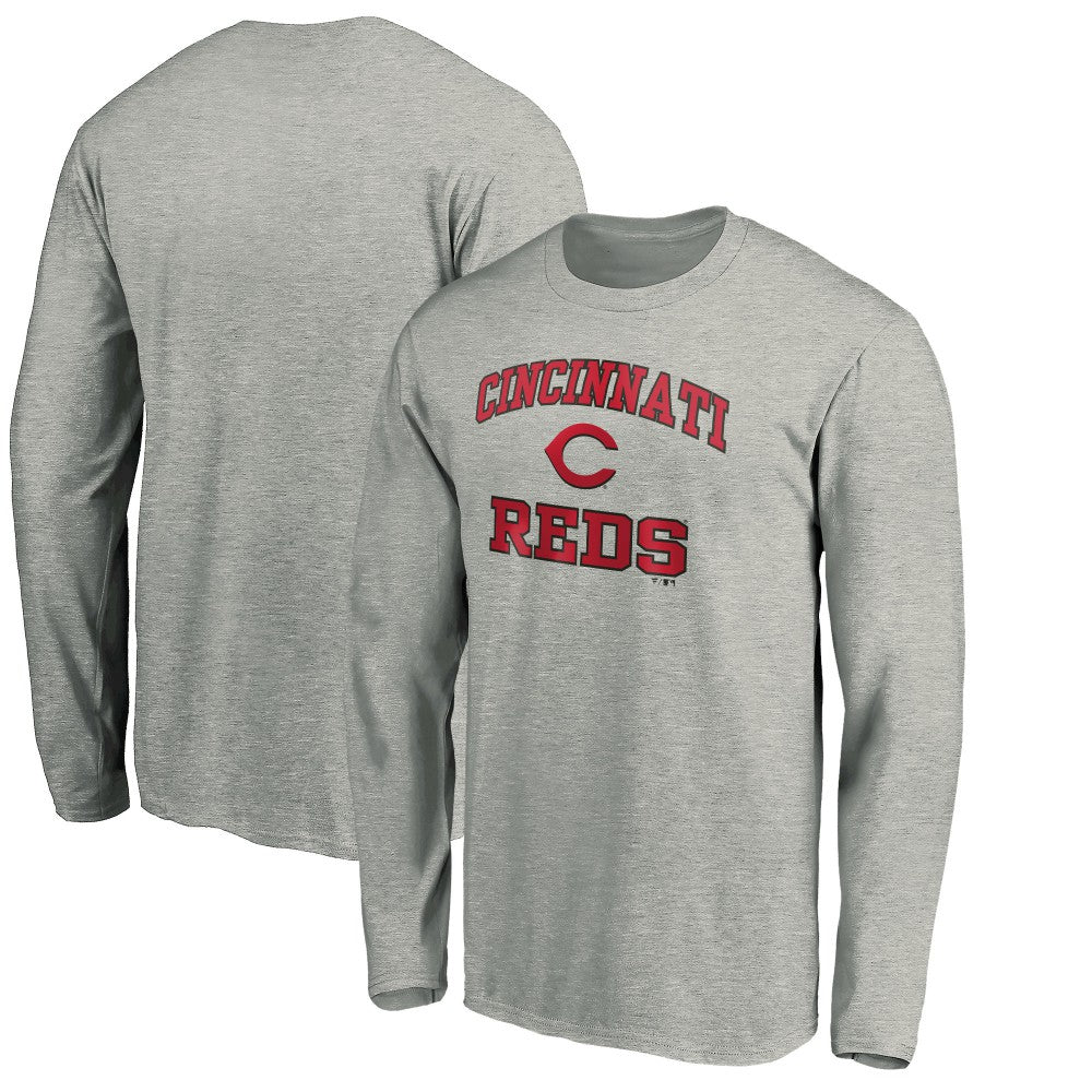 Cincinnati Reds Team Heart & Soul Long Sleeve T-Shirt Heathered Gray