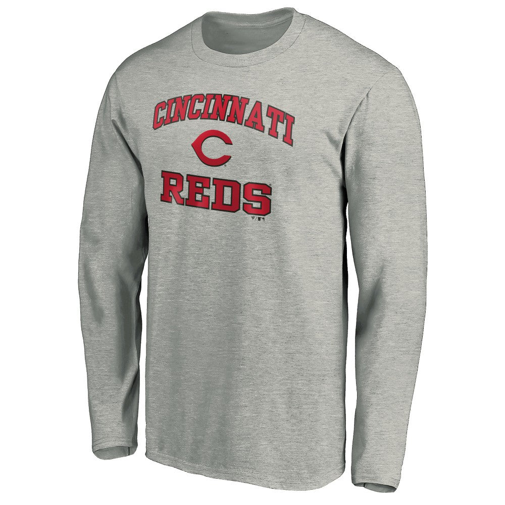Cincinnati Reds Team Heart & Soul Long Sleeve T-Shirt Heathered Gray