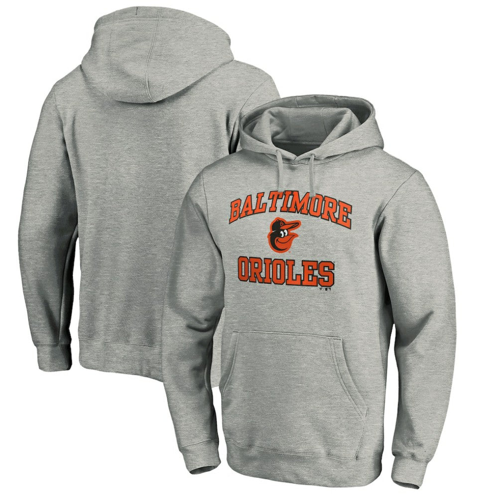 Baltimore Orioles MTO Label Heart & Soul Pullover Hoodie Heather Gray