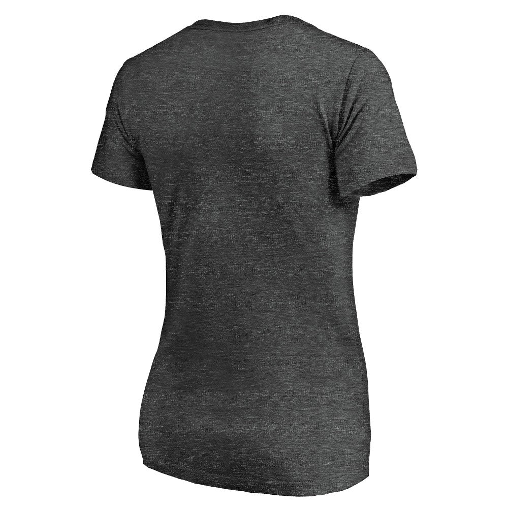 Los Angeles Angels Women's Team Logo Lockup V-Neck T-Shirt Heathered Charcoal