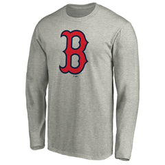 Boston Red Sox Official Team Logo Long Sleeve T-Shirt Heather Gray
