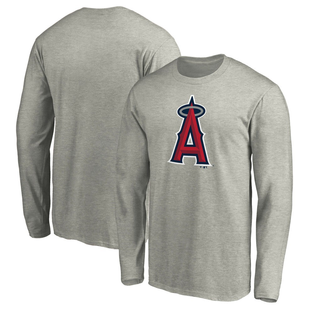 Los Angeles Angels Official Team Logo Long Sleeve T-Shirt Heather Gray