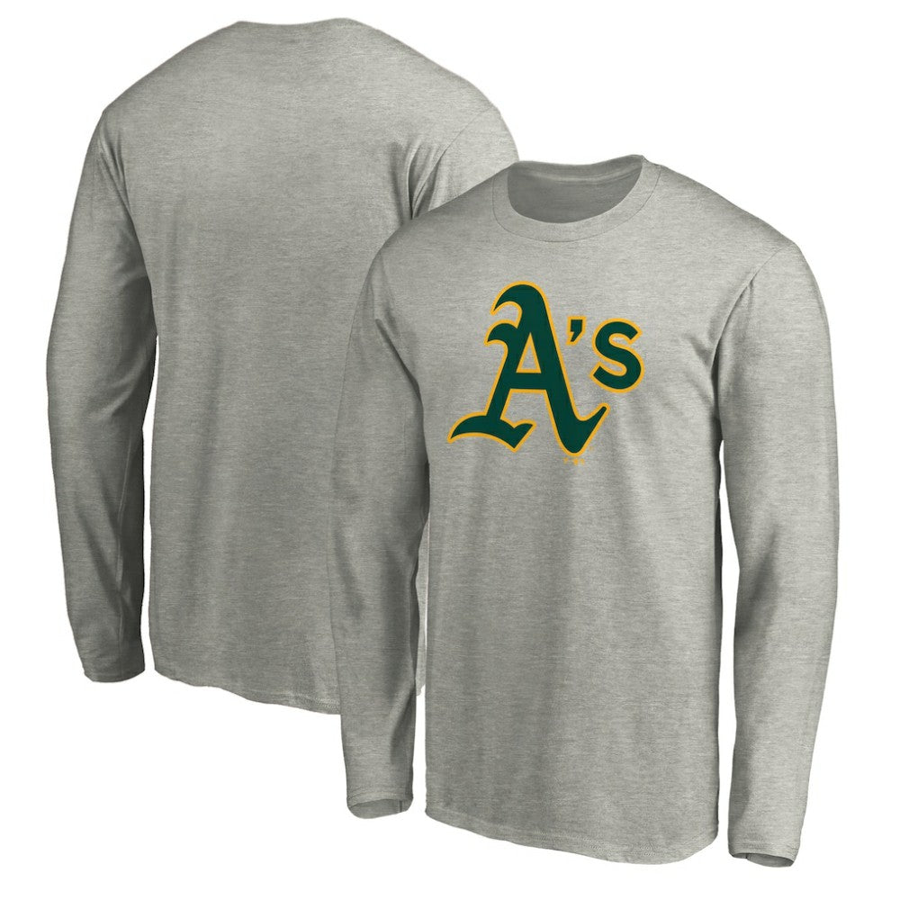 Athletics Official Team Logo Long Sleeve T-Shirt Heather Gray