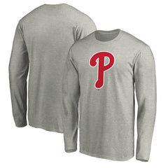 Philadelphia Phillies Official Team Logo Long Sleeve T-Shirt Heather Gray