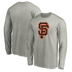 San Francisco Giants Official Team Logo Long Sleeve T-Shirt Heather Gray