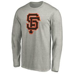 San Francisco Giants Official Team Logo Long Sleeve T-Shirt Heather Gray