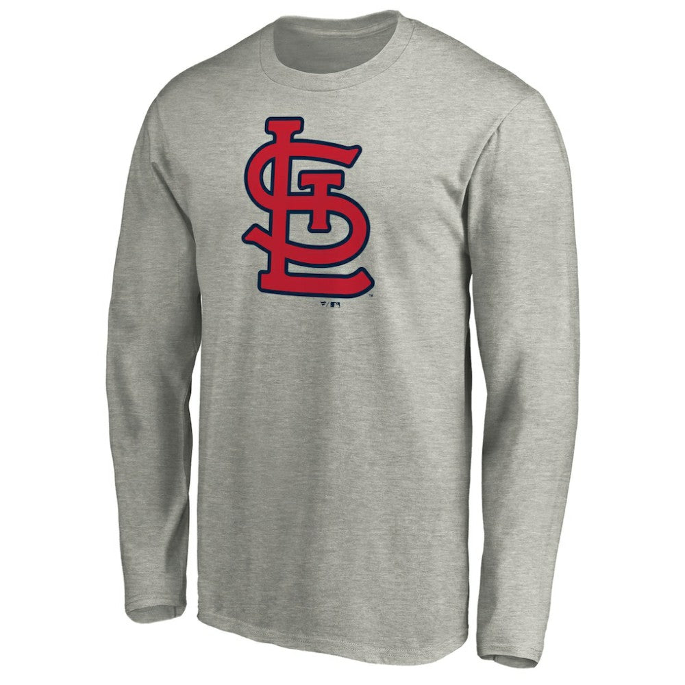 St. Louis Cardinals Official Team Logo Long Sleeve T-Shirt Heather Gray