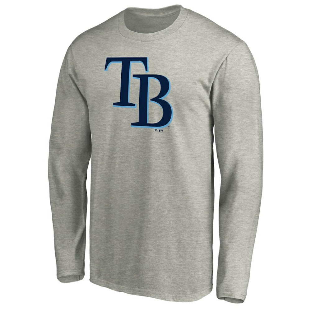 Tampa Bay Rays Official Team Logo Long Sleeve T-Shirt Heather Gray