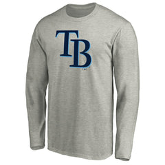 Tampa Bay Rays Official Team Logo Long Sleeve T-Shirt Heather Gray