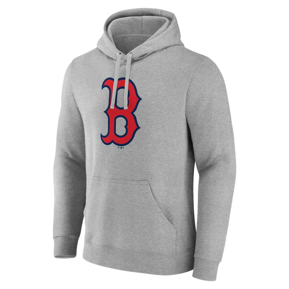 Boston Red Sox Official Logo Fitted Pullover Hoodie Heather Gray