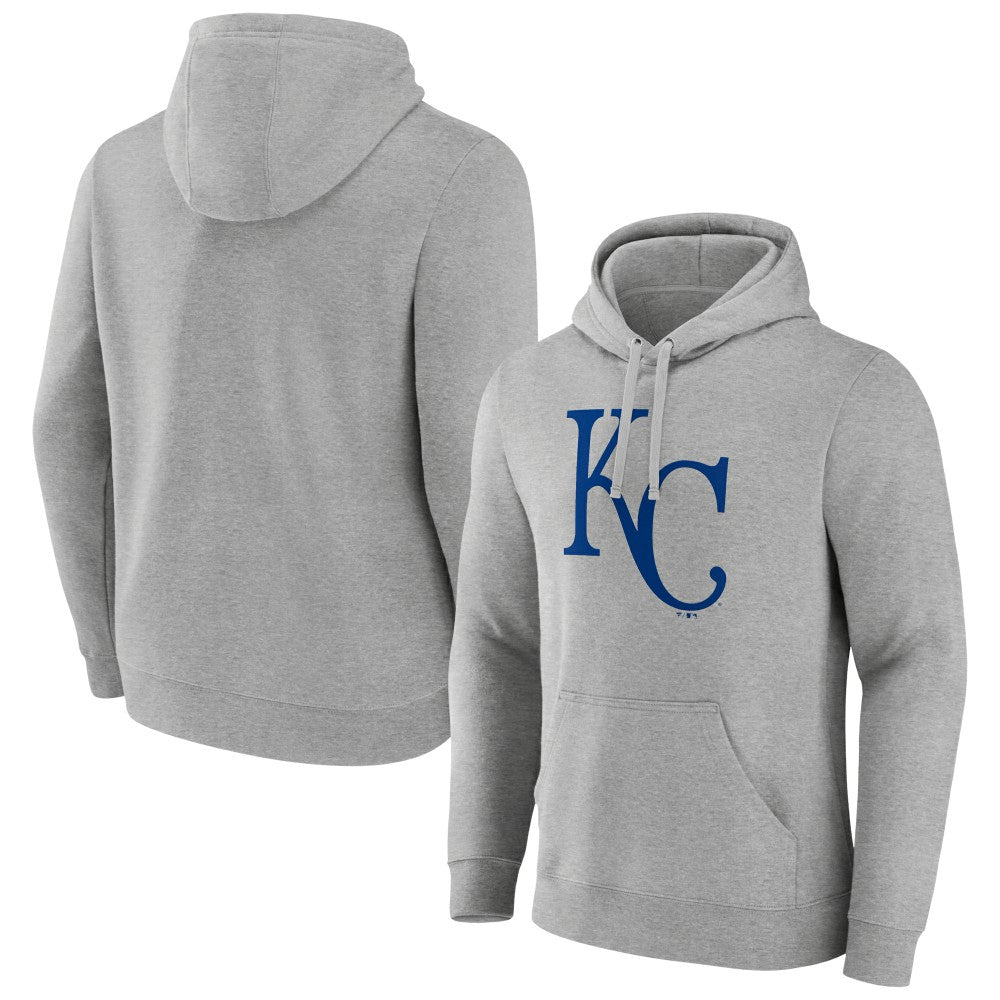 Kansas City Royals Official Logo Fitted Pullover Hoodie Heather Gray