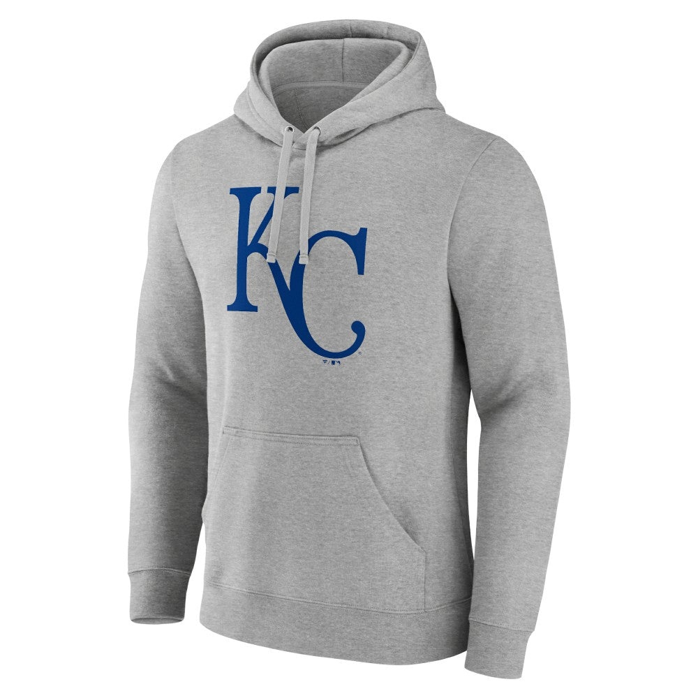Kansas City Royals Official Logo Fitted Pullover Hoodie Heather Gray