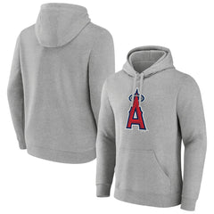 Los Angeles Angels Official Logo Fitted Pullover Hoodie Heather Gray