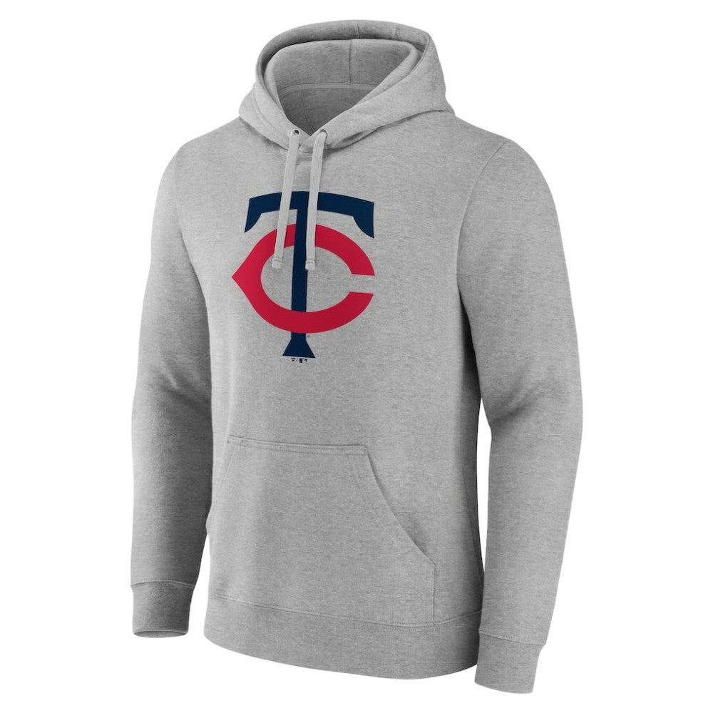 Minnesota Twins Official Logo Fitted Pullover Hoodie Heather Gray
