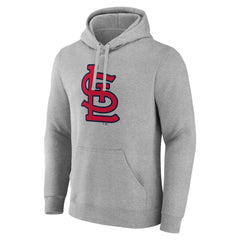 St. Louis Cardinals Official Logo Fitted Pullover Hoodie Heather Gray
