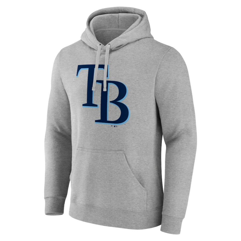 Tampa Bay Rays Official Logo Fitted Pullover Hoodie Heather Gray
