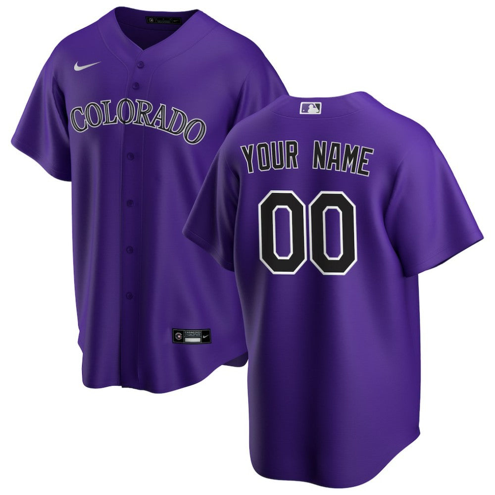 Colorado Rockies Alternate Replica Custom Jersey Purple | Nike