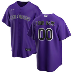 Colorado Rockies Alternate Replica Custom Jersey Purple | Nike
