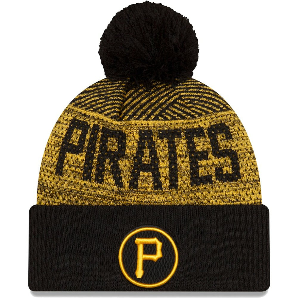 Pittsburgh Pirates Authentic Collection Sport Cuffed Knit Hat with Pom Black | New Era