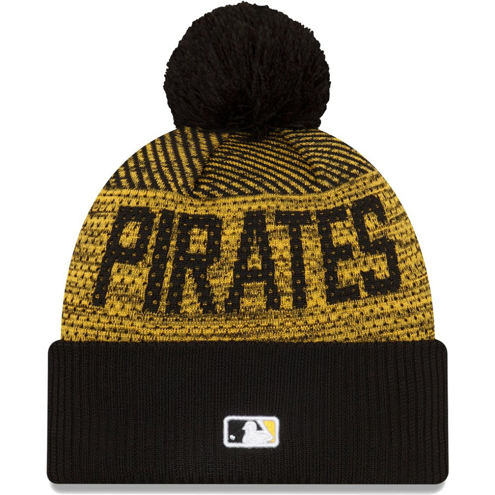 Pittsburgh Pirates Authentic Collection Sport Cuffed Knit Hat with Pom Black | New Era