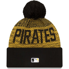 Pittsburgh Pirates Authentic Collection Sport Cuffed Knit Hat with Pom Black | New Era