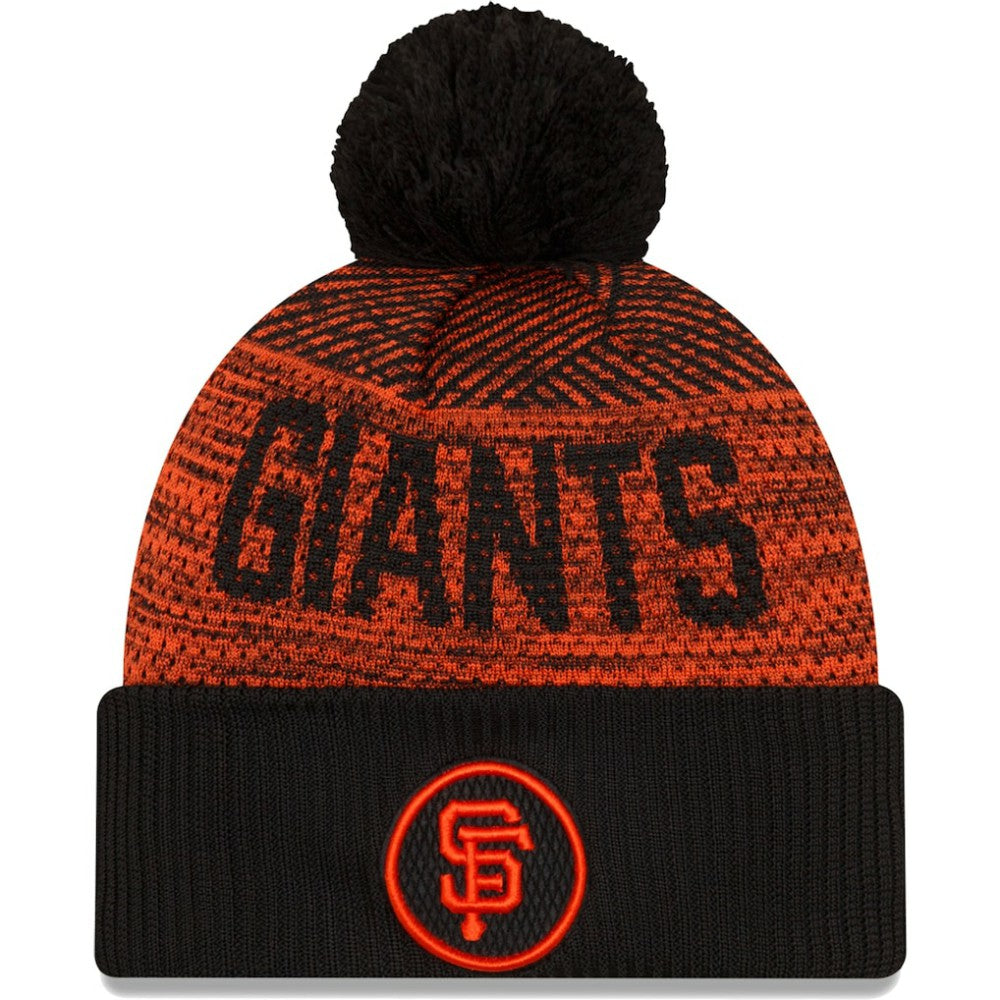 San Francisco Giants Authentic Collection Sport Cuffed Knit Hat with Pom Black | New Era