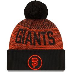 San Francisco Giants Authentic Collection Sport Cuffed Knit Hat with Pom Black | New Era
