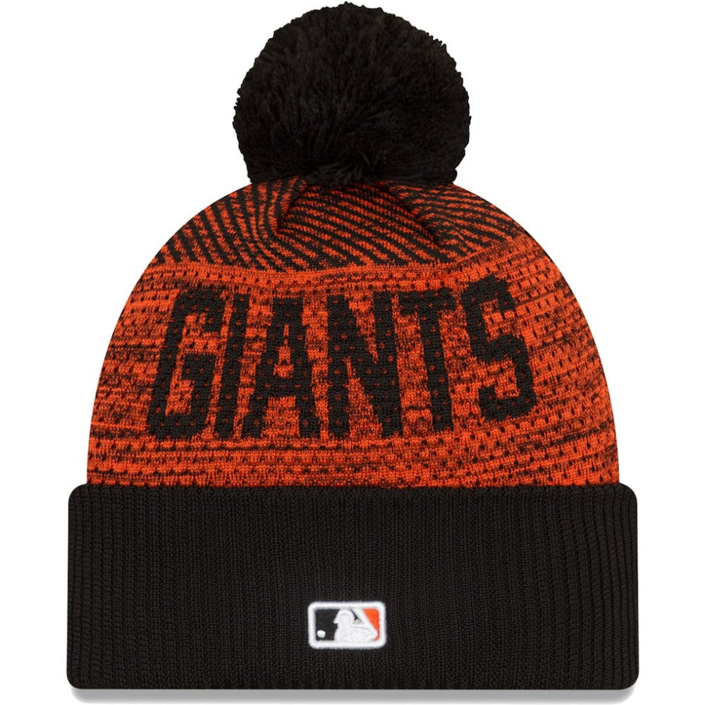 San Francisco Giants Authentic Collection Sport Cuffed Knit Hat with Pom Black | New Era