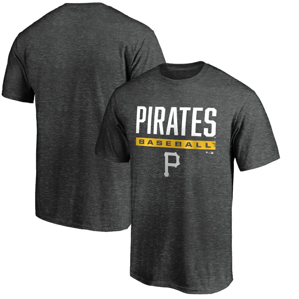 Pittsburgh Pirates Win Stripe Logo T-Shirt Charcoal