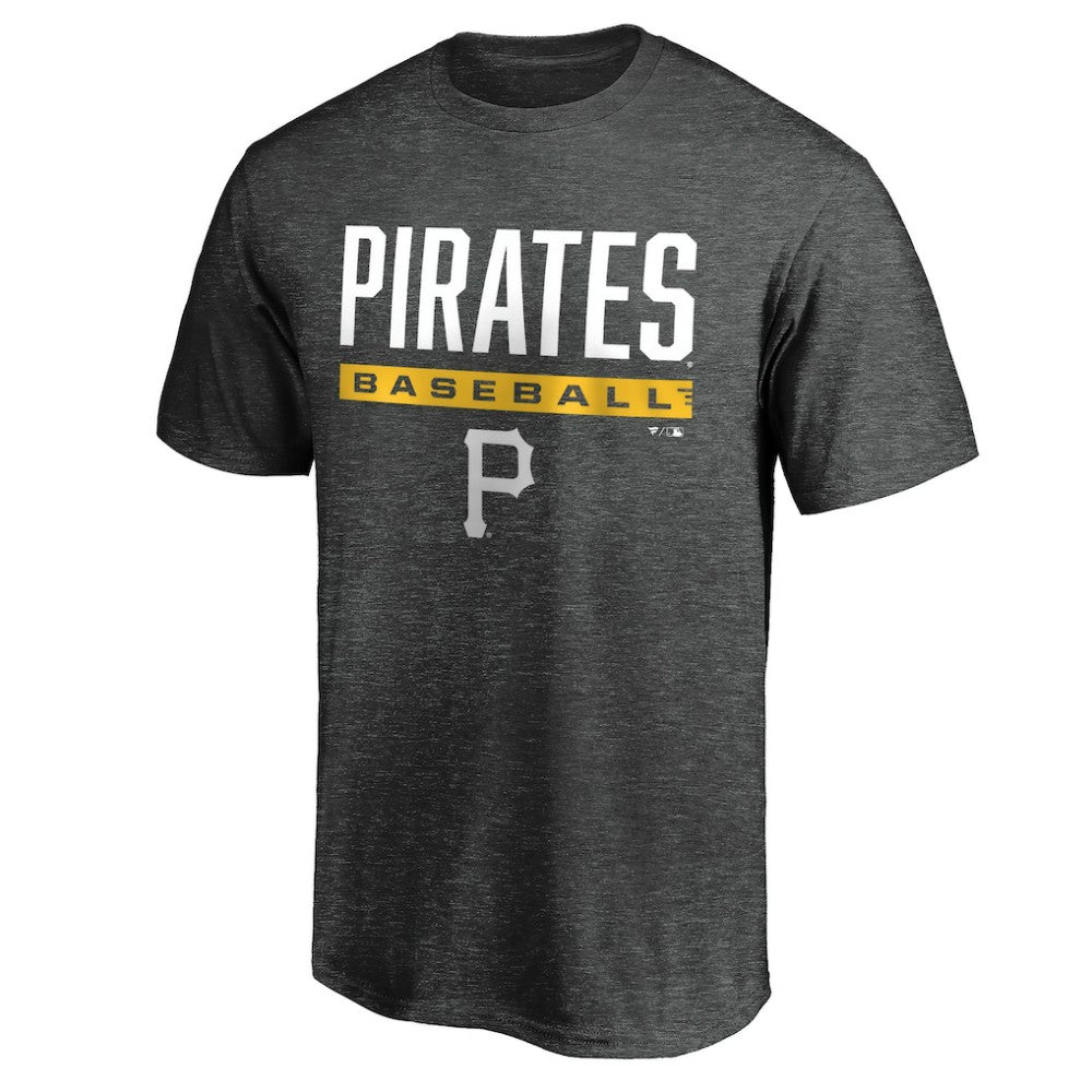 Pittsburgh Pirates Win Stripe Logo T-Shirt Charcoal
