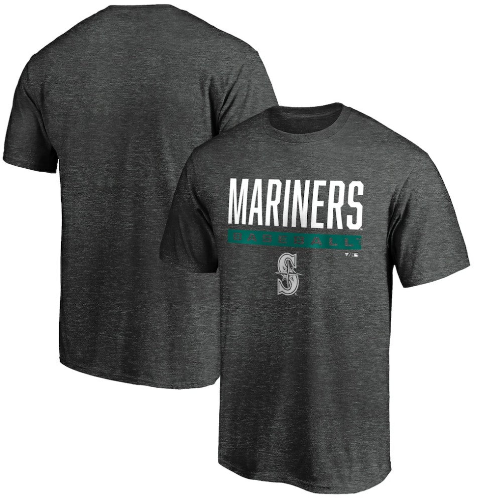 Seattle Mariners Win Stripe Logo T-Shirt Charcoal