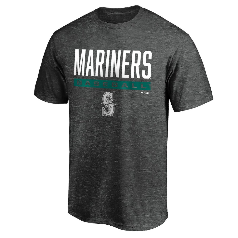 Seattle Mariners Win Stripe Logo T-Shirt Charcoal
