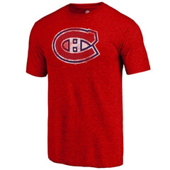 Montreal Canadiens Distressed Tri-Blend T-Shirt Red