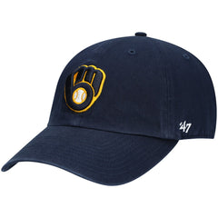 Milwaukee Brewers Clean Up Adjustable Hat Navy | 47 brand