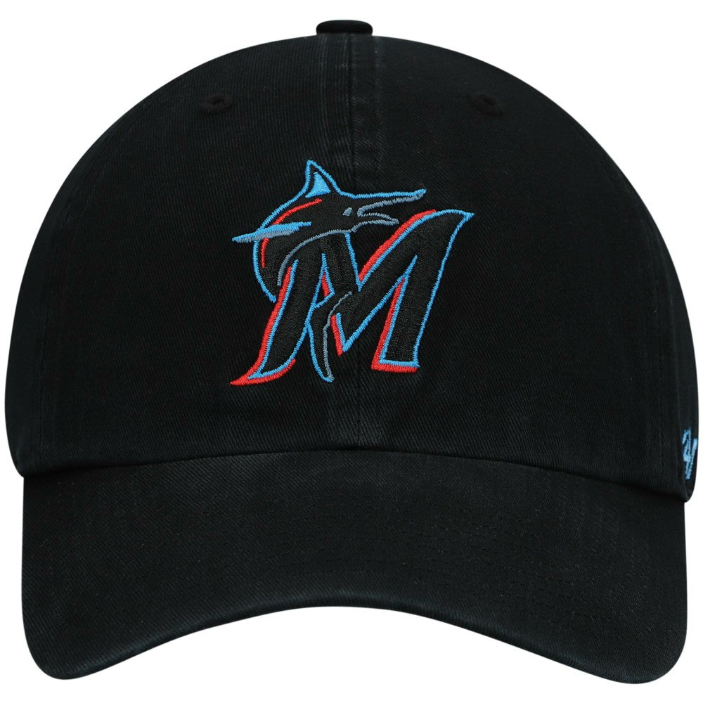 Miami Marlins Clean Up Adjustable Hat Black | 47 brand