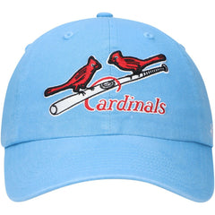 St. Louis Cardinals Logo Cooperstown Collection Clean Up Adjustable Hat Light Blue | 47 brand