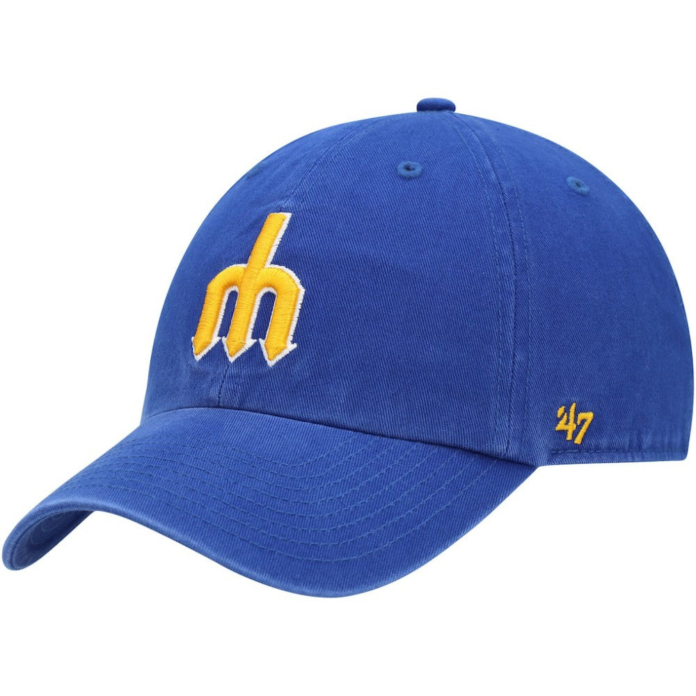 Seattle Mariners 1977 Logo Cooperstown Collection Clean Up Adjustable Hat Royal | 47 brand