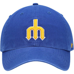 Seattle Mariners 1977 Logo Cooperstown Collection Clean Up Adjustable Hat Royal | 47 brand