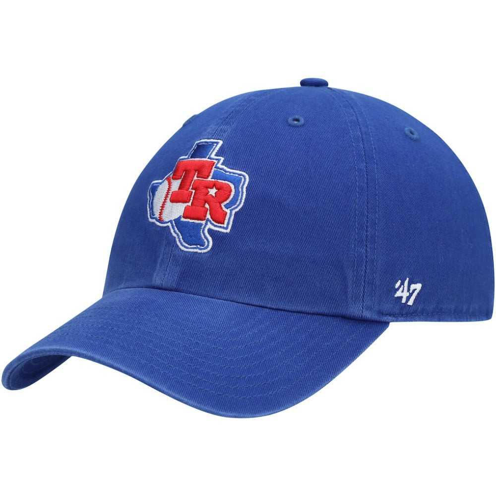 Texas Rangers Team Logo Cooperstown Collection Clean Up Adjustable Hat Royal | 47 brand