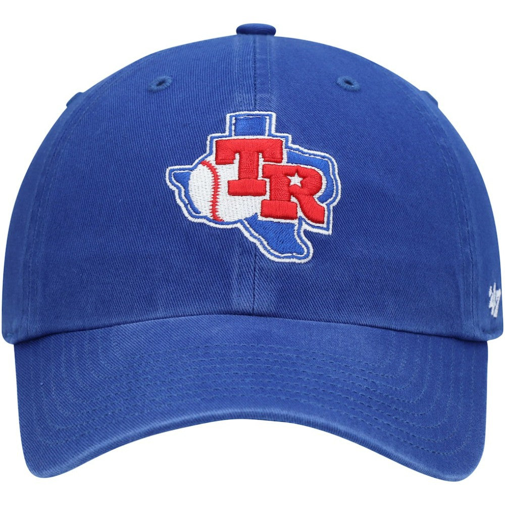 Texas Rangers Team Logo Cooperstown Collection Clean Up Adjustable Hat Royal | 47 brand