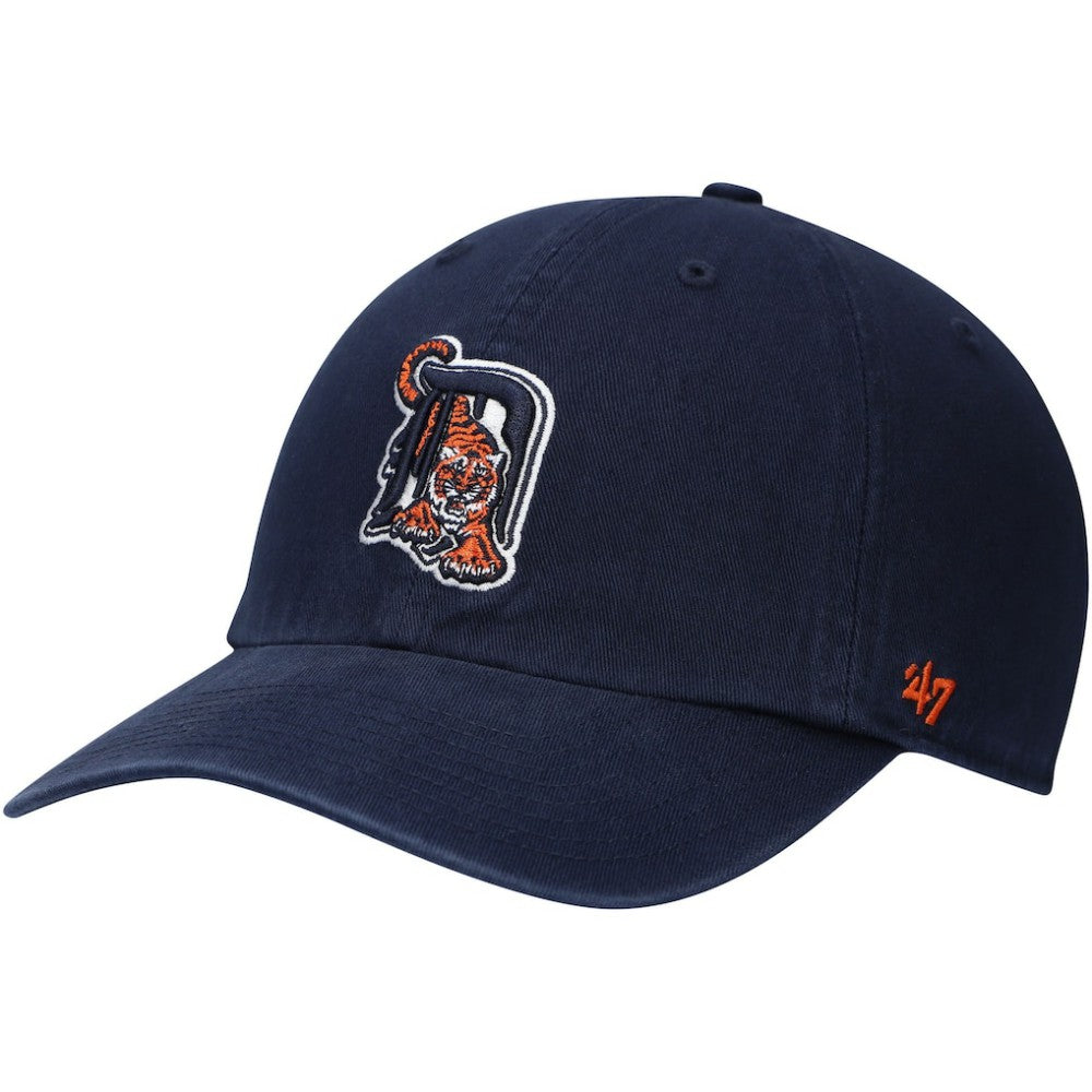 Detroit Tigers Logo Cooperstown Collection Clean Up Adjustable Hat Navy | 47 brand