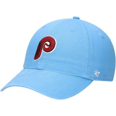 Philadelphia Phillies Logo Cooperstown Collection Clean Up Adjustable Hat Light Blue | 47 brand