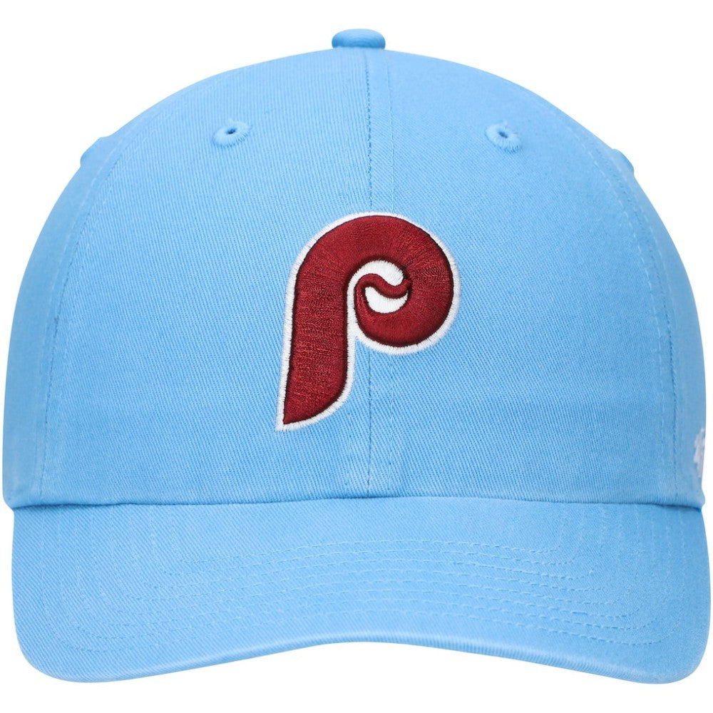 Philadelphia Phillies Logo Cooperstown Collection Clean Up Adjustable Hat Light Blue | 47 brand
